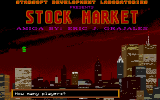 Stock Market: The Game (Amiga) screenshot: Title screen
