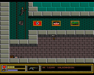The Last Soldier (Amiga) screenshot: Fall from the high means a certain death