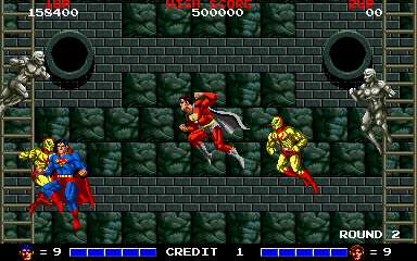 Superman (Arcade) screenshot: We don't just fly in the air, we can fly underground!