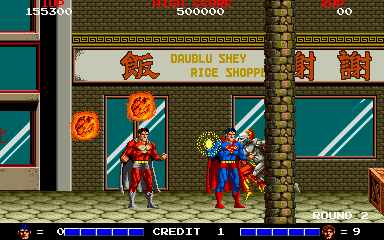 Superman (Arcade) screenshot: Oh look, player two has joined...
