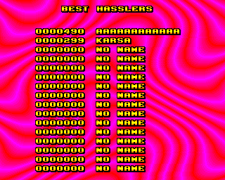 Street Hassle (Amiga) screenshot: Best score table