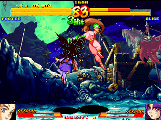 Asura Blade: Sword of Dynasty (Arcade) screenshot: Dark fight