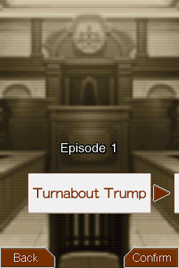 Apollo Justice: Ace Attorney (Nintendo DS) screenshot: Episode selection
