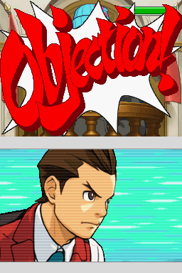 Apollo Justice: Ace Attorney (Nintendo DS) screenshot: A dramatic "Objection!"