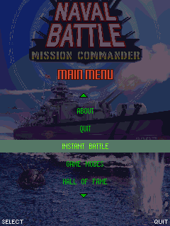 Naval Battle: Mission Commander (J2ME) screenshot: Main menu