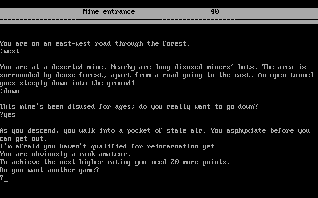 Acheton (DOS) screenshot: En early death