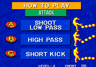 Super Sidekicks 2: The World Championship (Arcade) screenshot: How to play