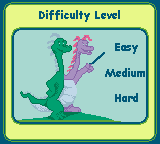 Dragon Tales: Dragon Adventures (Game Boy Color) screenshot: The difficulty setting.