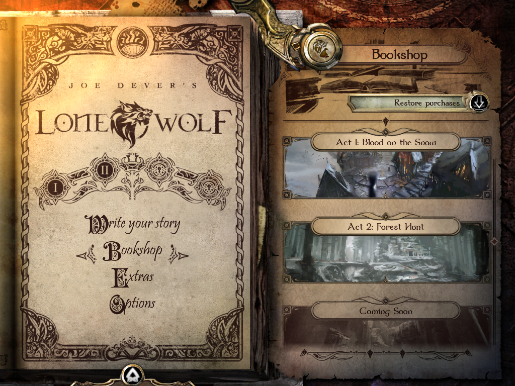Joe Dever's Lone Wolf (iPad) screenshot: The in-game shop