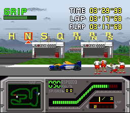 Redline: F1 Racer (SNES) screenshot: Ok, all is fine. But enough of racing. I'm going to have some fun with Georgette. Babe, let's procreate. До свидания!