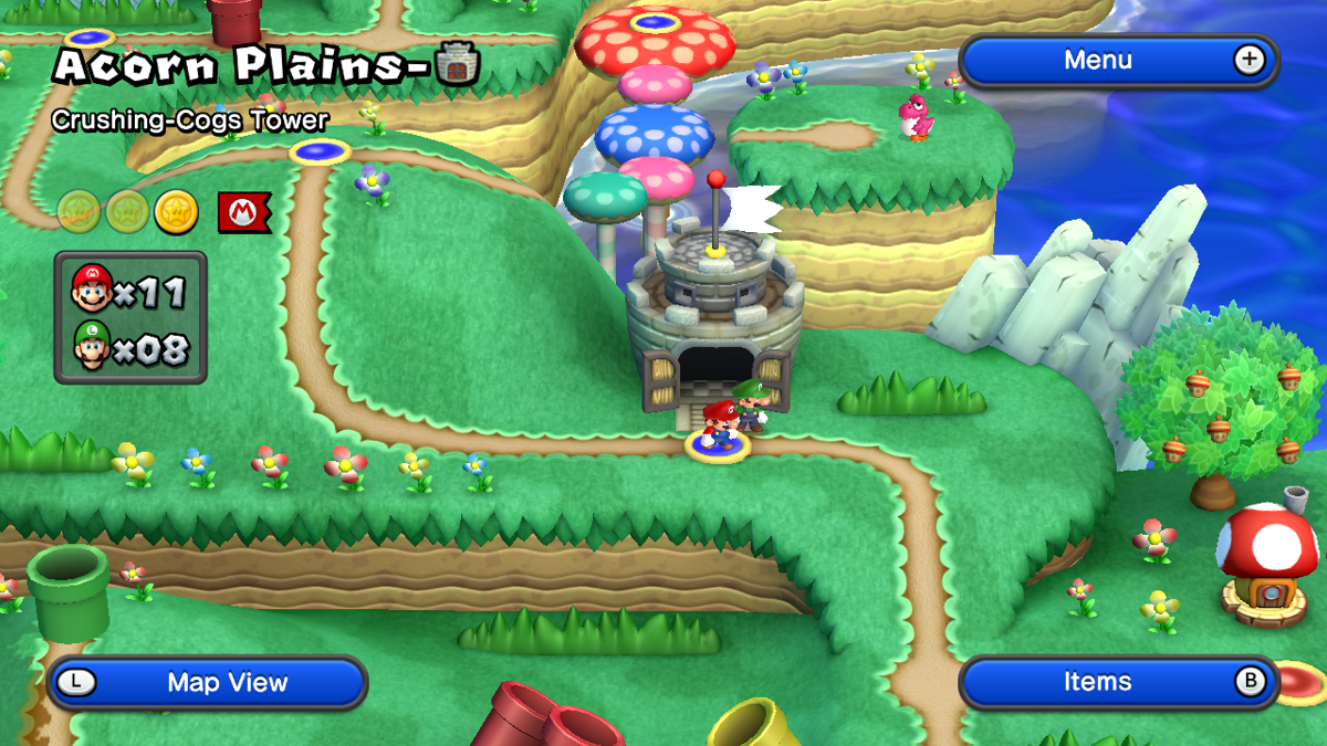 New Super Mario Bros. U (Wii U) screenshot: The first world - Acorn plains
