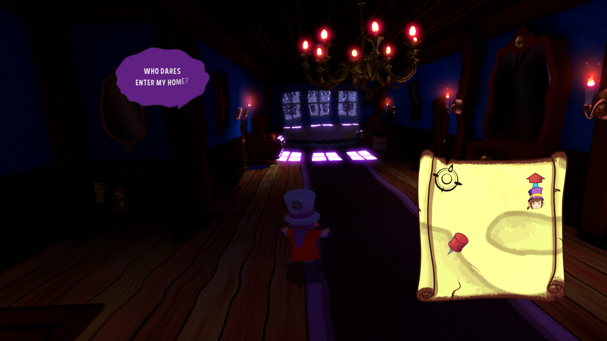 A Hat in Time (Windows) screenshot: A genuinely scary moment. Unexpected in such a kid's game