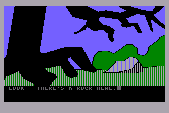 Olin in Emerald: Kingdom of Myrrh (Atari 8-bit) screenshot: A Rock