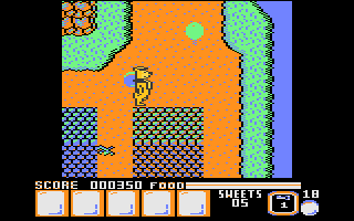 Yogi Bear & Friends in the Greed Monster: A Treasure Hunt (Atari 8-bit) screenshot: Heading to the river
