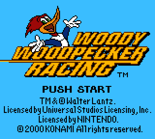 Woody Woodpecker Racing (Game Boy Color) screenshot: Title Screen