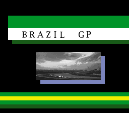 Human Grand Prix III: F1 Triple Battle (SNES) screenshot: Meanwhile in Brazil.