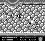 Kirby's Dream Land 2 (Game Boy) screenshot: A boss fight
