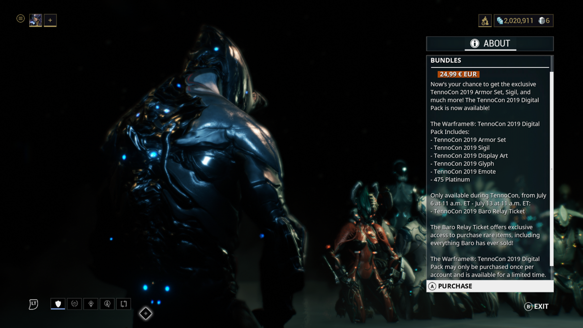 Screenshot of Warframe TennoCon Digital Pack (Xbox One, 2019) MobyGames