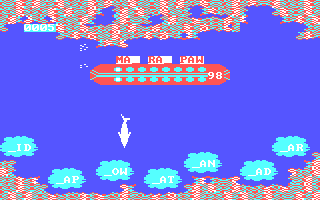 Sea Speller (PC Booter) screenshot: Got one - try another (PCjr)