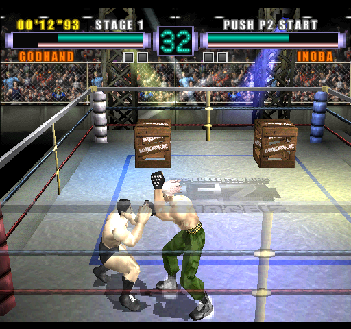 Ehrgeiz: God Bless the Ring (Arcade) screenshot: Defending.