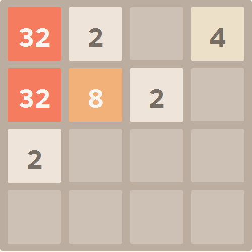 2048 (Browser) screenshot: Game in progress