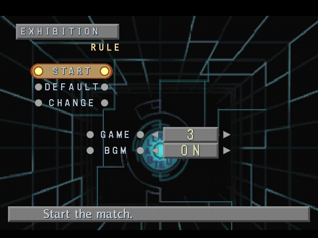 Street Racquetball (PlayStation) screenshot: Exhibition rule