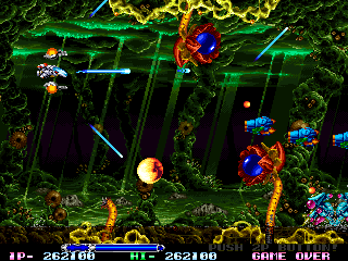 R-Type Leo (Arcade) screenshot: Flowers