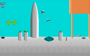 Paper Airplane (DOS) screenshot: Paper Airplane, Level Two