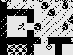 Boulder Logic (ZX81) screenshot: Oh no, I'm trapped