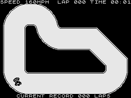 Screenshot of Jim Bagley's ZX81 Racing (ZX81, 2013) - MobyGames