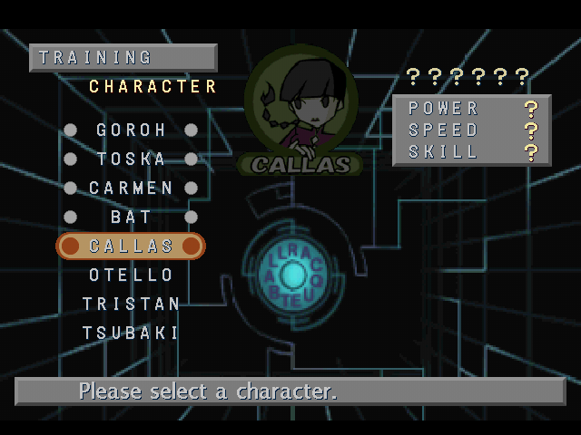 Street Racquetball (PlayStation) screenshot: Character - Callas