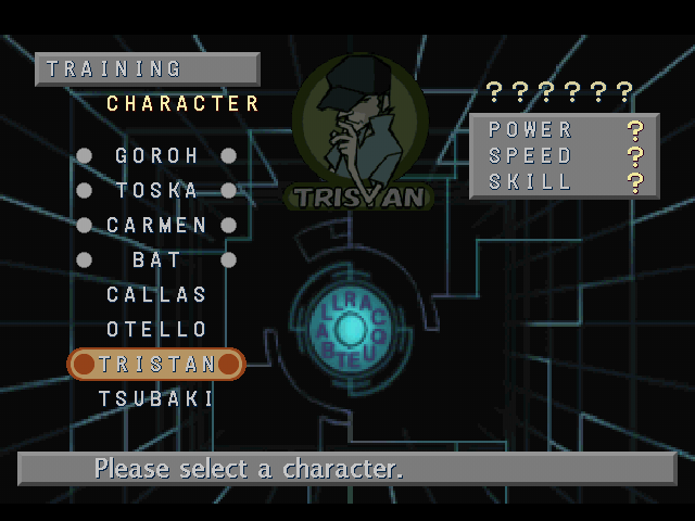 Street Racquetball (PlayStation) screenshot: Character - Tristan