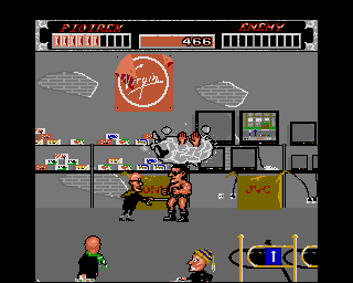 Street Hassle (Amiga) screenshot: Turning grandpa over the head