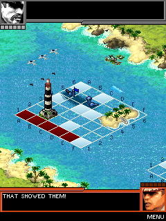 Naval Battle: Mission Commander (J2ME) screenshot: ...which spots an enemy ship
