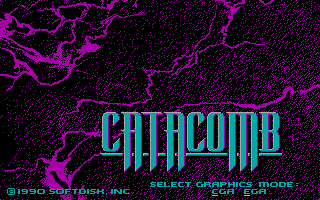 Catacomb (DOS) screenshot: Graphics mode selection / Start screen (CGA)