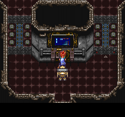 Final Fantasy Chronicles (PlayStation) screenshot: Chrono Trigger: Futuristic dungeon. Activating a console