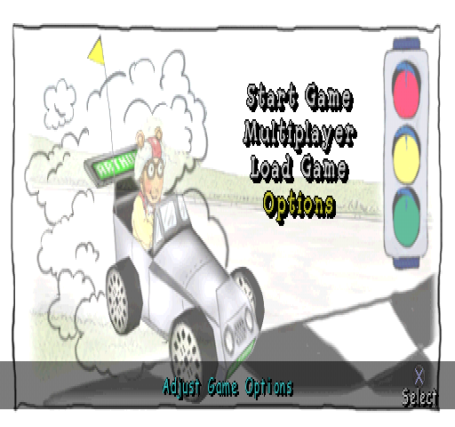 Arthur! Ready to Race (PlayStation) screenshot: Main menu