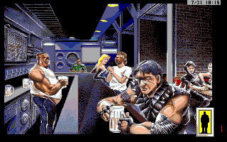 Rise of the Dragon (Amiga) screenshot: At the bar.