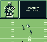 Madden 96 (Game Boy) screenshot: The pass is incomplete