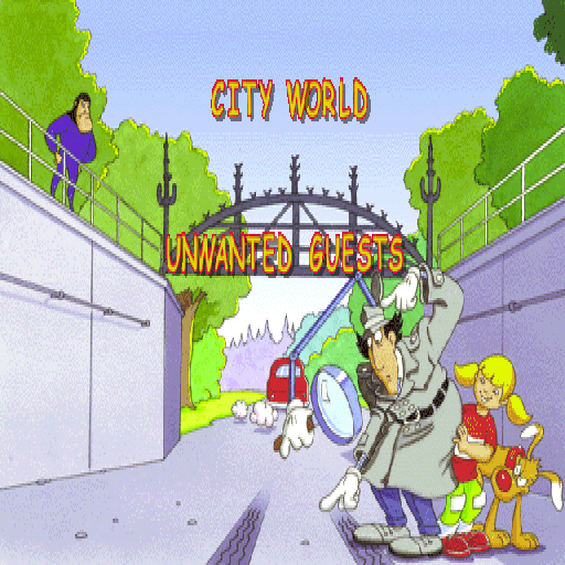 Inspector Gadget: Gadget's Crazy Maze (PlayStation) screenshot: Level One: City World. Part One: Uninvited guests