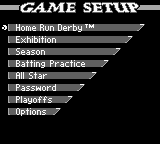 All-Star Baseball 99 (Game Boy) screenshot: Game Setup.