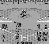 All-Star Baseball 99 (Game Boy) screenshot: Here comes the pitch.