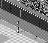 All-Star Baseball 99 (Game Boy) screenshot: Reached the fence.