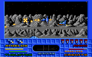 Star Breaker (Amiga) screenshot: More flying bastards come asking for punishment