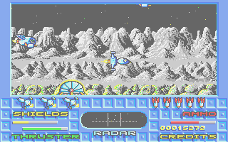 Star Breaker (Amiga) screenshot: The base merrily self-destructs after being purged of aliens