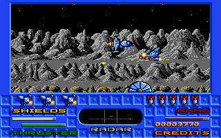 Star Breaker (Amiga) screenshot: Skirmish over the dome