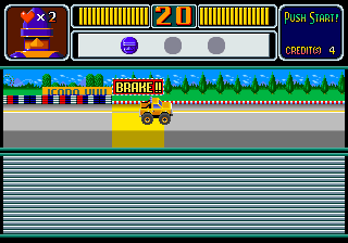 Puzzle & Action: Ichidant-R (Arcade) screenshot: Brake now.