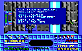Star Breaker (DOS) screenshot: Yeah, I could use a thruster refit