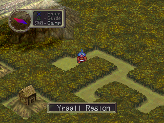 Breath of Fire III (PlayStation) screenshot: The first world map region of the game is green and lush