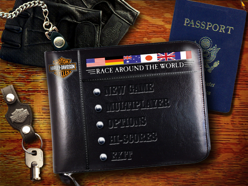 Harley-Davidson: Race Around the World (Windows) screenshot: Main menu
